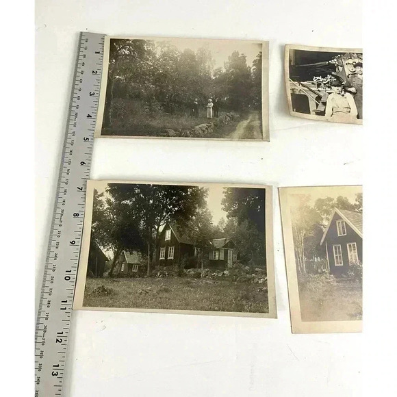 VTG Lot Family Houses Men Working Machinery Field Photograph Early 1900's - Picture 7 of 7